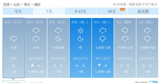 滕州天气预报更新